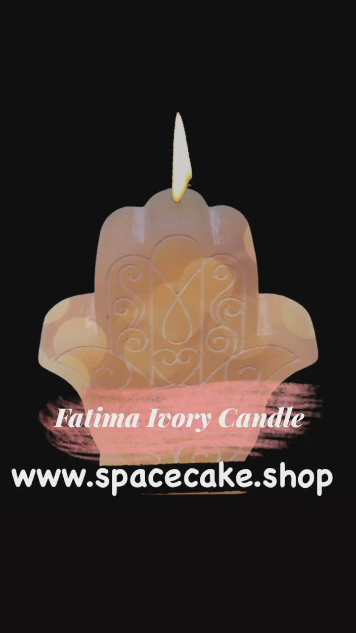 Sacred Symbol Fatima Ivory Candle