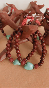 RoseWood and Turquoise Mala Bracelet